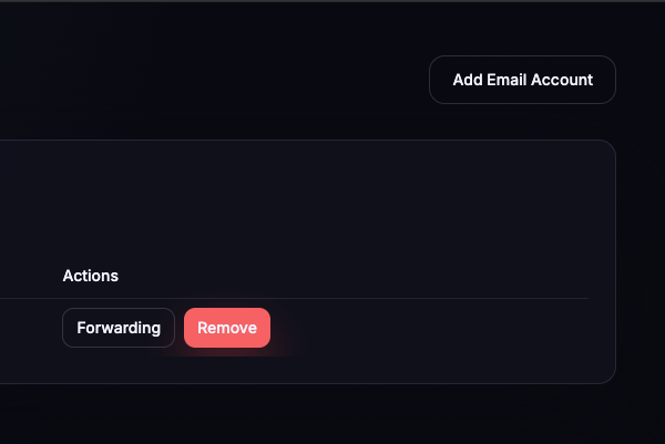 Finance operator selecting the add email account button